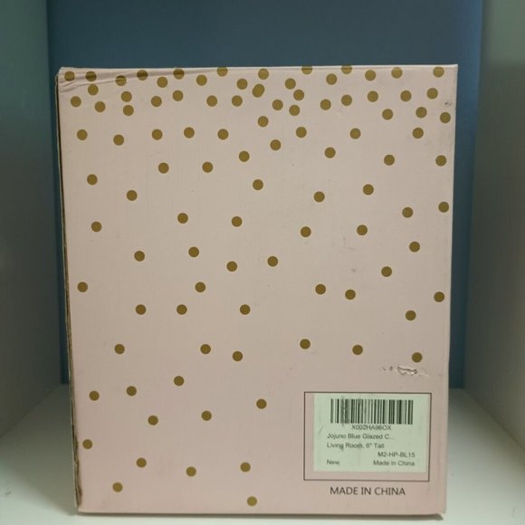 NIB Blue Glazed Ceramic 6" Jug Vase JoJuno "Ancient Vase"  Flower or Bud Vase - Picture 6 of 8